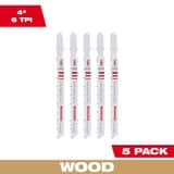 Milwaukee® 4 6TPI T-SHANK WOOD BI-METAL JIG SAW BLADE 5 PK M48425302 at Pollardwater