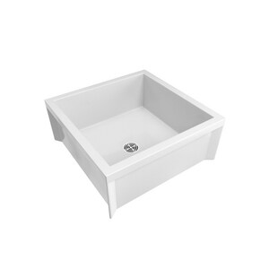 24 x 24 in. Mop Basin in White with PVC Strainer
