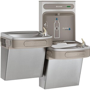8 gph Bi-Level Wall Mounted Drinking Fountain and Hands Free Bottle Filling Station in Stainless Steel