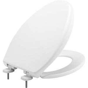 Elongated Closed Front Toilet Seat with Cover in White