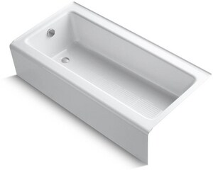 60 in. x 30 in. Soaker Alcove Bathtub with Left Drain in White