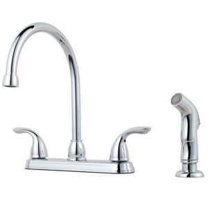 Two Handle Kitchen Faucet with Side Spray in Polished Chrome