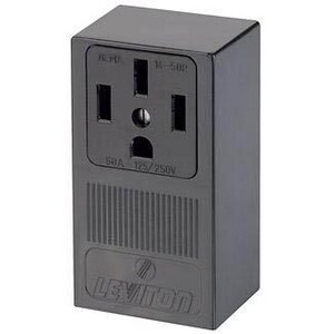 Leviton 50A 4-Wire Surface Mounting Range Receptacle in Black - 55050