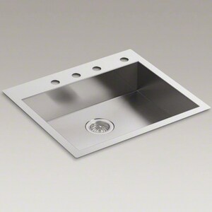 25 in. Dual Mount Stainless Steel Single Bowl Kitchen Sink
