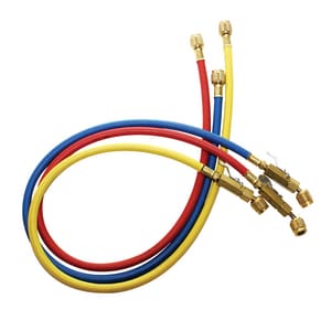 1/4 in. x 1/4 in. Gasket Seal Quarter-Turn Ball Valve 60 in. Hose Set - B/Y/R