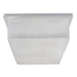 17W 1-Light Outdoor Utility LED Flushmount Light in White