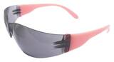 ERB Safety Lucy Plastic Safety Glass with Pink Frame and Anti-fog, Grey Lens E17947 at Pollardwater