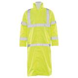 DeltaPlus Class 3 Long Rain Coat w/Detachable Hood in Hi-Viz Lime, Size X-Large DWEL62030HLXL at Pollardwater
