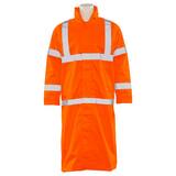 DeltaPlus S163 Class 3 Long Rain Coat w/Detachable Hood in Hi-Viz Orange, Size 4X DWEL62040HO4X at Pollardwater