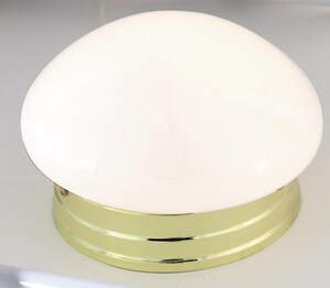 8 in. 1-Light Mushroom Fixture in Polished Brass