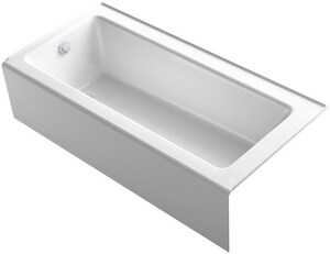 66 in. x 32 in. Soaker Alcove Bathtub with Left Drain in White