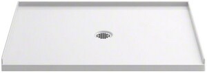 48 in. x 36 in. Shower Base with Center Drain in White