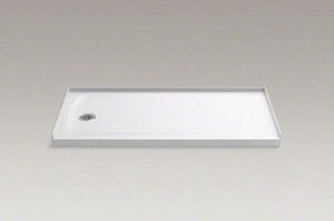 60 in. x 32 in. Shower Base with Left Drain in White