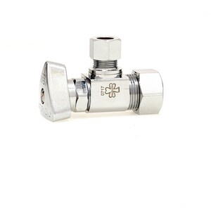 1/2 x 3/8 in. Compression x OD Tube Loose Key Angle Supply Stop Valve in Chrome Plated