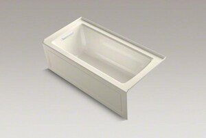 60 in. x 30 in. Soaker Alcove Bathtub with Right Drain in Biscuit