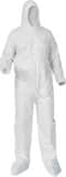 KleenGuard™ KGA35 Liquid and Particle Protection Coveralls, Zipper Front, Elastic Wrists, Hood & Boots, White, 2XL (Pack of 25) K38950 at Pollardwater