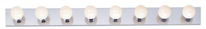 8 Light 100W 48 in. Vanity Strip Light Polished Chrome