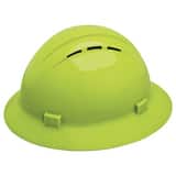 ERB Safety Americana® Size 6.5-8 Plastic Full Brim Vented Ratchet Hard Hat in Hi-Viz Lime DWEL19430HL at Pollardwater