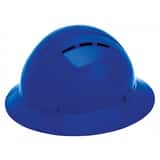 ERB Safety Americana® Vent Full Brim Safety Helmet with Mega Ratchet in Blue E19436 at Pollardwater