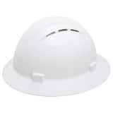 ERB Safety Americana® Size 6.5-8 Plastic Full Brim Vented Ratchet Hard Hat DWEL19431WH at Pollardwater
