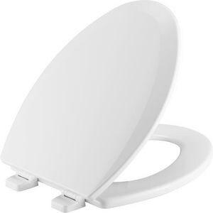 Elongated Closed Front Toilet Seat with Cover in White