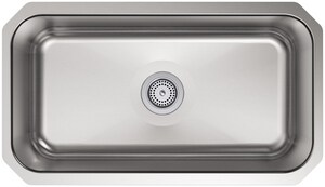 31-1/4 in. Undermount Stainless Steel Single Bowl Kitchen Sink