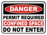 Accuform Signs 14 x 10 in. Aluminum Sign - DANGER CONFINED SPACE PERMIT REQUIRED DO NOT ENTER AMCSP026VA at Pollardwater