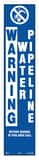 Rhino Warning Water Pipeline Standard Decal in Blue and White RGD1333C at Pollardwater