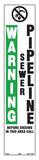 Rhino TracerPed™ 66 in. Standard Sewer Pipeline Decal on White Background RGD1316C at Pollardwater
