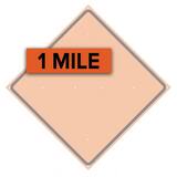 VizCon Reflective Vinyl Sign Overlay - 1500 FT for the Word AHEAD V26048OFO1MILE at Pollardwater