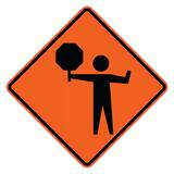 VizCon Reflective Vinyl Roll-Up Sign - FLAGGER AHEAD (Words) V26048EFOHFFASP at Pollardwater