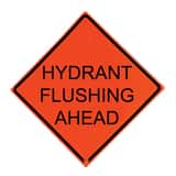 VizCon 36 in. Non-Reflective Vinyl Roll-Up Sign - HYDRANT FLUSHING AHEAD V26036EVHFHFA at Pollardwater