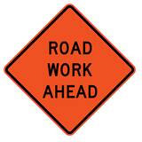VizCon Reflective Vinyl Roll-Up Sign - ROAD CLOSED AHEAD V26036EFOHFRWA at Pollardwater