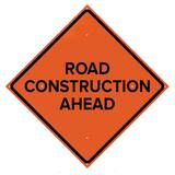 VizCon Non-Reflective Vinyl Roll-Up Sign - ROAD CLOSED AHEAD V26036EVHFRCOA at Pollardwater