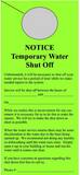 Pre-Printed Door Hangers - NOTICE Temporary Water Shut Off, 100 per in Green PSAB003 at Pollardwater