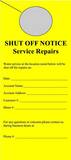 Pre-Printed Door Hangers - SHUT OFF NOTICE Service Repairs, 100 per Pack in Yellow PSAB005 at Pollardwater