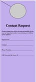 Pre-Printed Door Hangers - Contact Request, 100 per Pack in Violet PSAB010 at Pollardwater