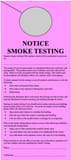 Pre-Printed Door Hangers - NOTICE SMOKE TESTING, 100 per Pack in Pink PSAB012 at Pollardwater