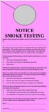 Pre-Printed Door Hangers - NOTICE Smoke Testing, 100 per Pack in Pink PSAB012 at Pollardwater
