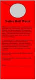 Pre-Printed Door Hangers - NOTICE Boil Water, 100 per Pack in Red PSAB013 at Pollardwater