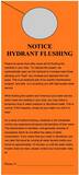 Pre-Printed Door Hangers - NOTICE HYDRANT FLUSHING, 100 per Pack in Orange PSAB016 at Pollardwater