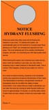 Pre-Printed Door Hangers - NOTICE Hydrant Flushing, 100 per Pack in Orange PSAB016 at Pollardwater