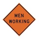 VizCon 48 in. Non-Reflective Vinyl Roll-Up Sign - MEN WORKING (Words) V26048EVHFMWW at Pollardwater