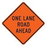 VizCon 48 in. Non-Reflective Vinyl Roll-Up Sign - ONE LANE ROAD AHEAD V26048EVHFOLRA at Pollardwater