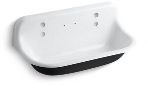 3 ft. Cast Iron Wash Service Sink White