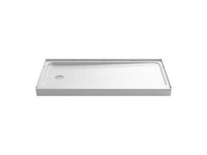 60 in. x 32 in. Shower Base with Left Drain in White
