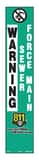 Rhino 811® Sewer Force Main Decal in White and Green RGD85315K at Pollardwater