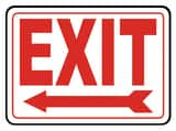 Accuform 14 x 10 in. Aluminum Sign - EXIT LEFT ARROW AMADC532VA at Pollardwater