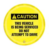 Accuform 16 Wheel Cover CAUTION VEH SERVICING AKDD716 at Pollardwater