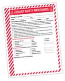 Accuform Lockout Safety PROCEDURE FORMS 25 Pack AKSS144 at Pollardwater